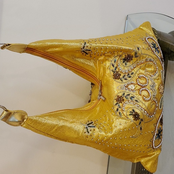 Yellow yoga shoulder bag, the inside is made of a two-hole zipper.without Tag - Picture 1 of 7